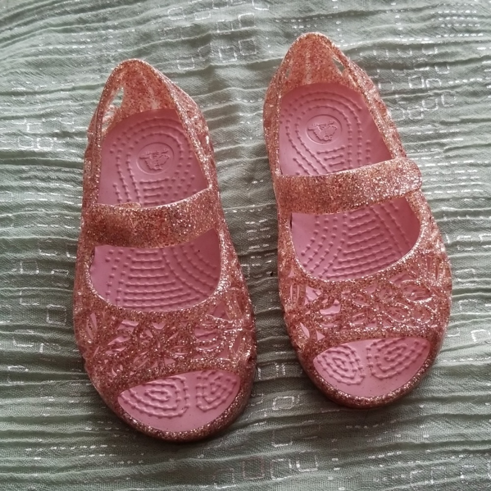 Girl glitter crocs  Size 6